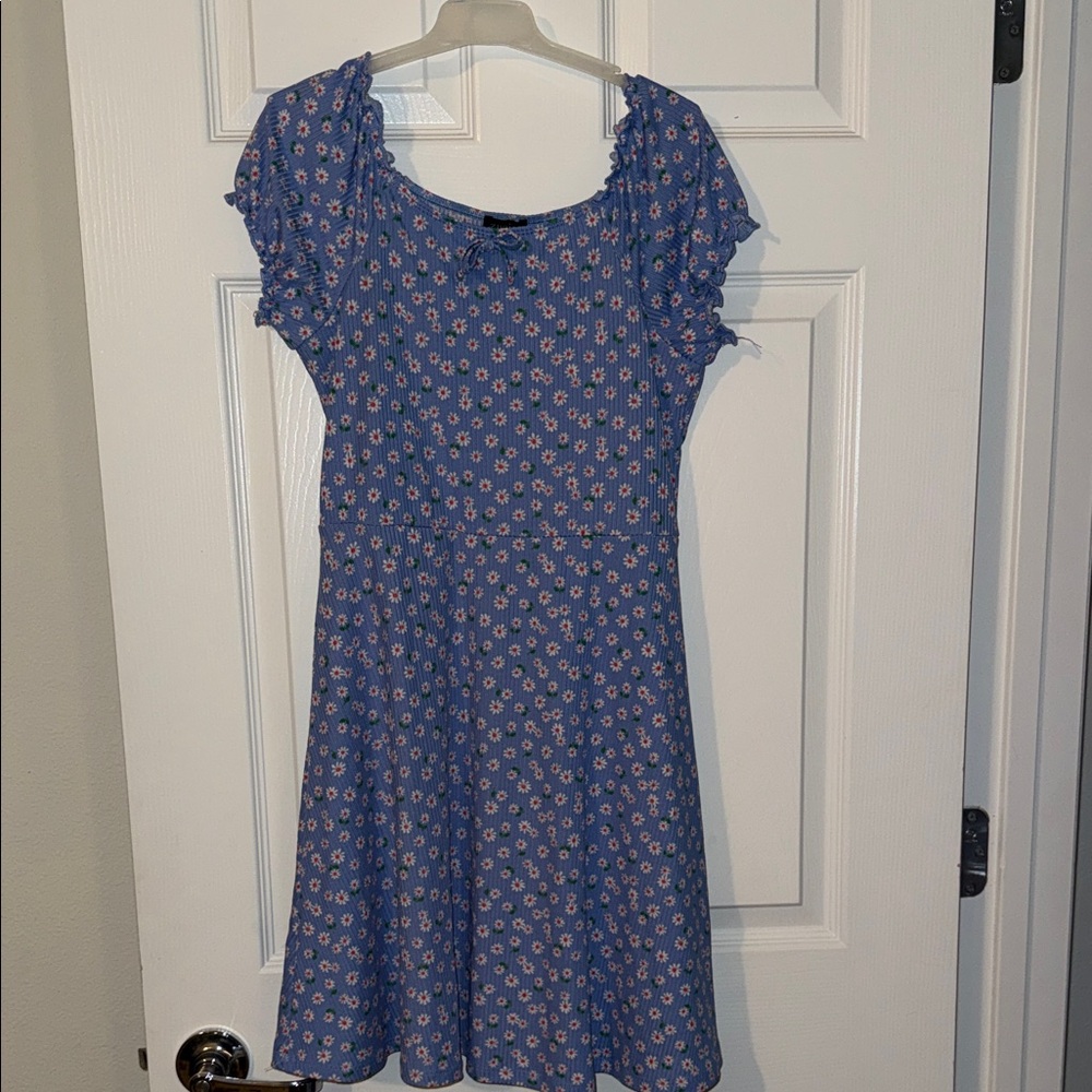 Zunie Blue Floral Casual Dress